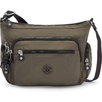 Bandolera de mujer Kipling Gabbie S de nylon en kaki con cremallera