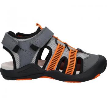 Geox Modelo Jr Sandal Kyle A Color Gris - Sandalias de Niño, color gris, diseño cómodo y transpirable, suela antideslizante, cierre ajustable, ideal para actividades al aire libre