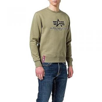 Sudadera Basic Alpha Industries Verde Oliva L, Casual, Algodón, Manga Larga