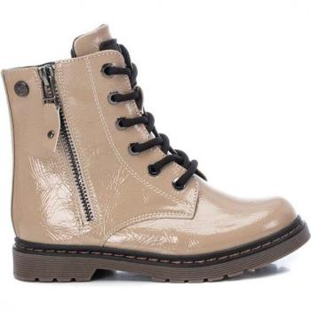 Botas de niña en beige con cremallera