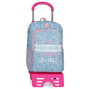 Roll Road Dreaming Mochila Escolar con Carro, Azul, 40 cm
