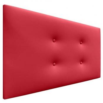 Cabecero Tapizado de Polipiel Rojo Aqualine con 2 Hileras de Botones - 105x50cm (Camas 80/90/105)