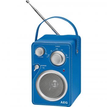 AEG MR 4144 - Radio portátil con acabado de cuero, color azul