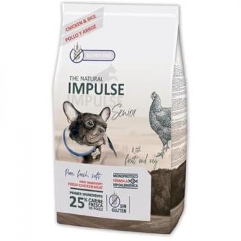 Natural Impulse Dog Senior Pienso Monoproteico para Perros Adultos sin Gluten, 12 kg