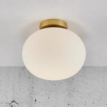 Lámpara de techo Nordlux Alton E27, diseño escandinavo, cristal opalino y latón