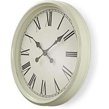 NEDIS CLWA008WD50WT Reloj de Pared Circular | 50 cm de diámetro | Estilo Retro | Blanco