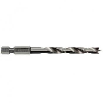 Metabo 627528000 627528000-Broca para Madera helicoidal inserción 1/4 10x100 mm Longitud de Trabajo 60 mm, Negro