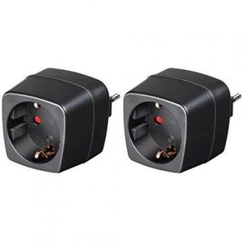 Brennenstuhl Doble Pack Viaje Conector Adaptador, Enchufe Adaptador de Viaje