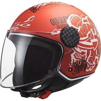Casco LS2 OF558 Sphere Lux Skater rojo, tipo jet, características: diseño abierto, color rojo mate, adecuado para uso en moto y skater