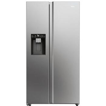 Frigorífico Americano Side-by-Side Haier HSW79F18CIMM - 90,5 cm, 601L, No Frost, Platino Inox