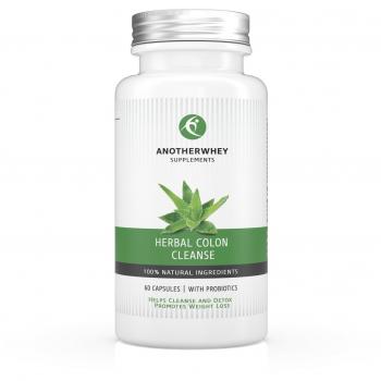 Limpiador de colon a base de hierbas Anotherwhey – El mejor limpiador a base de hierbas y suplemento con probióticos | Pérdida de peso rápida, barriga plana y alivio de la hinchazón – Aumento de la energía y del metabolismo – 60 cápsulas