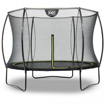 Cama Elástica Silhouette Redonda 244 cm con Red de Seguridad - Negra