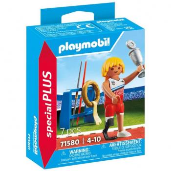 Playmobil Lanzamiento de Jabalina - Set de figuras y accesorios para el lanzamiento de jabalina, incluye atleta, jabalina y plataforma de lanzamiento