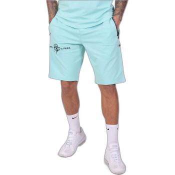 Shorts Deportivos Turquesa con Banda y Logotipo Bordado Project X Paris para Hombre