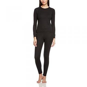 CMP Women's Thermal Base Layer Set - Long Sleeve Top and Pants - Black - Size 40