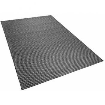 Alfombra Gris Oscuro de Lana y Poliéster 140 x 200 cm Tejida a Mano Diseño Clásico Kilis