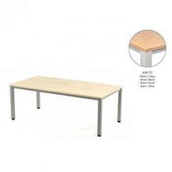 MESA EXECUTIVE DE ROCADA 200X100 CM COLOR BLANCO/ HAYA