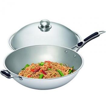 Wok de inducción Bartscher Ø36 cm con tapa, 6 litros, ideal para saltear