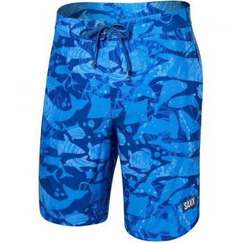 Bañador de hombre Saxx Betawave 2 in 1 Boardie 19IN azul oscuro y azul claro