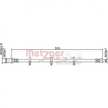 Latiguillo de freno METZGER 4111486 para Iveco Daily