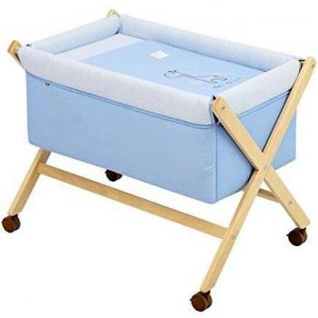 Minicuna Tijera Madera Be Giraffe Azul/Natural 55x87x74 cm