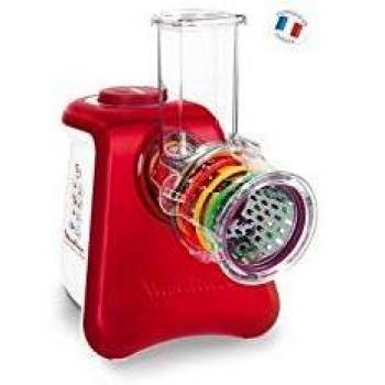 Moulinex DJ812510 Rallador eléctrico, 260 W, acero inoxidable, color rojo