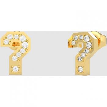 Pendientes Guess College 1981 de acero dorado