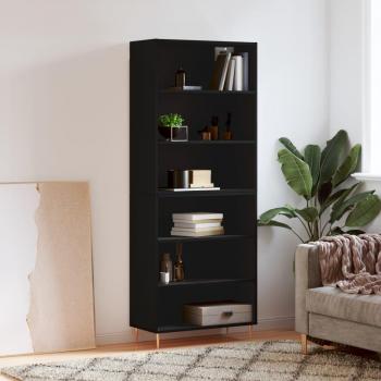 Armario negro de madera multicapa 69,5x32,5x180 cm