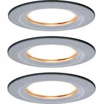 Lámpara Empotrada LED Paulmann Nova Coin 3x6W IP44 Redonda 2700K Aluminio Mate