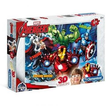 Clementoni marvel avengers 3d glasses puzzle childrenzs jigsaw 104 piece 6 years