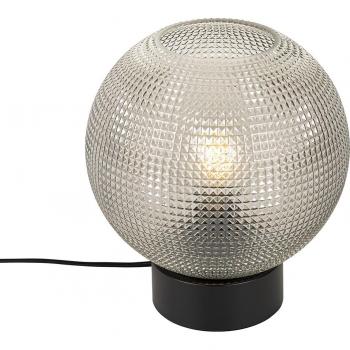 Lámpara de mesa de diseño negra con cristal ahumado - Chico, E27, acero, adecuada para LED