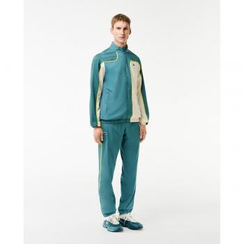 Lacoste Chándal Sportsuit de tenis para hombres - Color Petróleo y Blanco, diseño color block