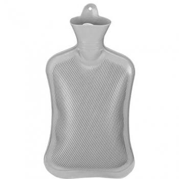 Pack de 9 Botellas de Agua Caliente Sin Funda, Duraderas, Térmicas Seguras, 2L, Caucho Natural Sin Olor, Color Gris