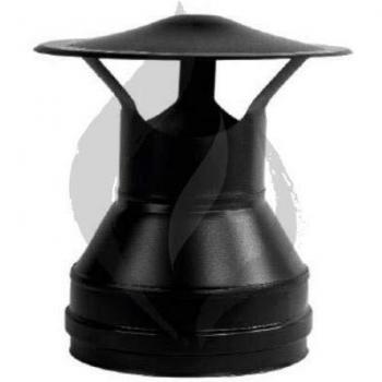 SOMBREO DOBLE PARED EXOJO PARA ESTUFA VITRIFICADO NEGRO