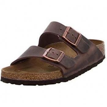 Birkenstock Arizona Oiled Leather and Nubuck Women's Sandals - Size UK 5 (EU 38 Narrow) - Color: Habana - Soft Original Footbed