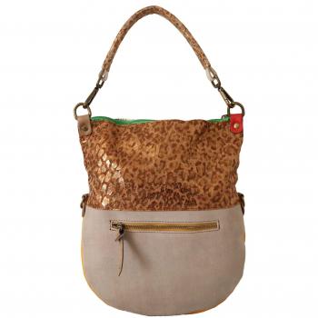 Multicolor Genuine Leather Shoulder Strap Tote Women Handbag