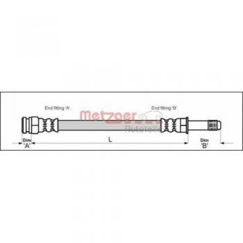 Metzger 4114800 Tubo flexible de frenos