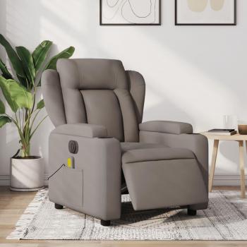 Sillón reclinable de masaje eléctrico tela gris taupe vidaXL