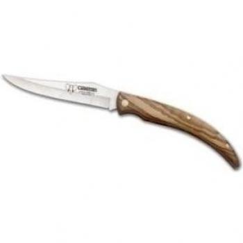 Navaja de bolsillo Cudeman 455-L con mango de olivo y hoja de 8 cm.