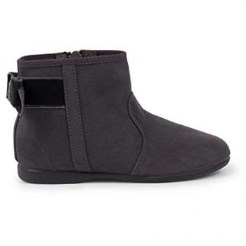 Botines de Niña con Lazo de Terciopelo y Cremallera Color Gris Talla 23