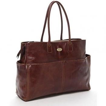 D&D - Bolso al hombro de Piel para mujer Marrón Marrone lucido