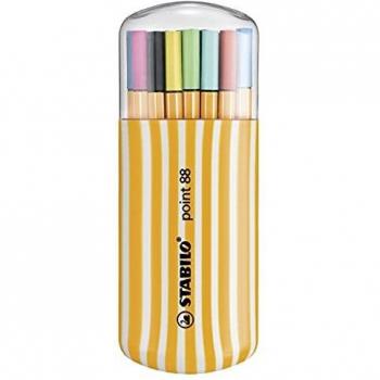 Stabilo Point 88 Fineliner - 0.4mm Line - Zebrui Set - Surtido Cartera de 20 Colores