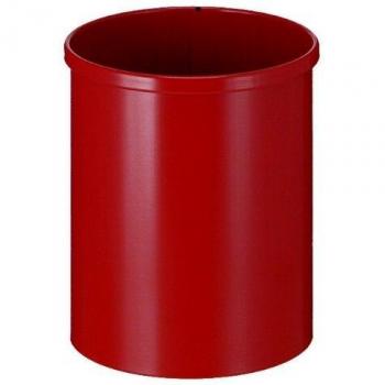 Papelera Redonda de Metal 15 Litros Roja