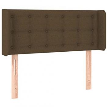 Cabecero LED Marrón Oscuro 83x16x78/88 cm en Tela