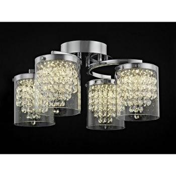 Plafón Empotrable Florina Cromo 4 Bombillas 22cm LED