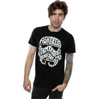 Star Wars hombre Stormtrooper Text Head Camiseta XXX-Large Negro