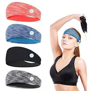 PUERHUACI 4 Piezas Diademas Mujer,Turbantes para Mujer,Cinta Pelo Mujer Cabello Accesorios de Pelo Yoga Cabeza Wraps Cabello Stretchy Head Accesorios Banda