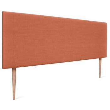 Cabecero de Lino Natural Liso Tapizado 160x105cm con Patas para Camas 150/160 - Naranja