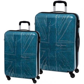 Pepe Jeans Set de Maletas, Diseño Bandera, 76 Lt, Color Azul