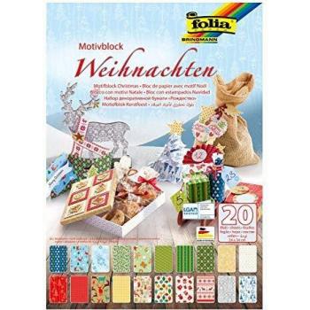 Bloque de cartón decorativo Navidad III - 20 hojas, 24 x 34 cm, surtido